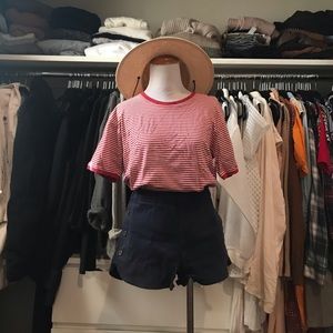 Vintage Lizsport Red and White Stripped T-Shirt